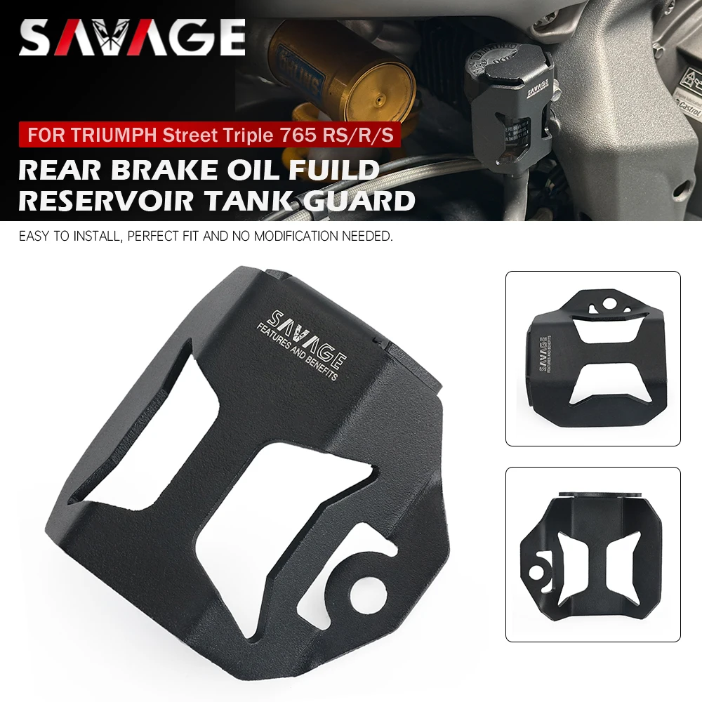Protector de depósito de líquido de frenos trasero para Street Triple 765 RS/R/S Tiger Sport 800 Trident 660, Protector de cilindro de freno de motocicleta