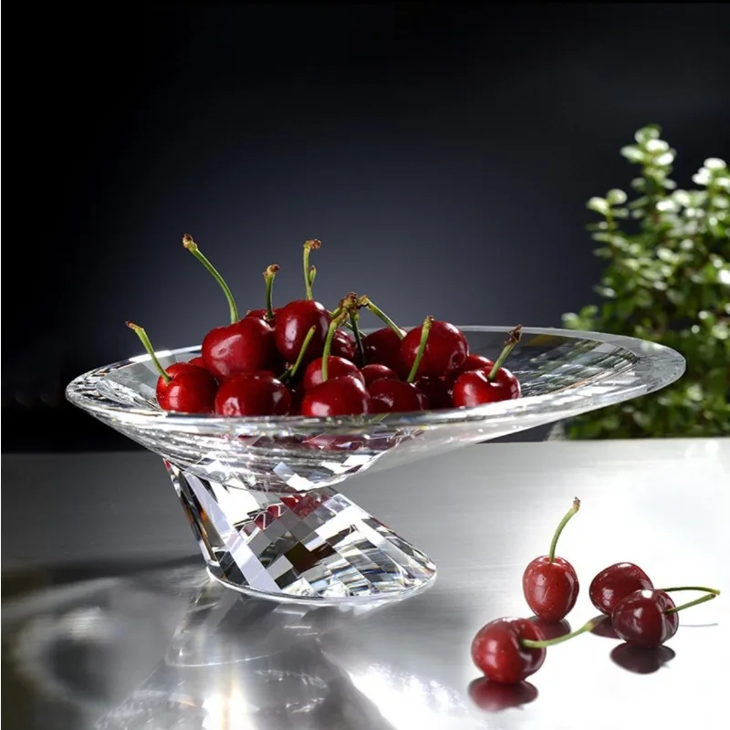 

Тарелка с фруктами креативная оптическая мода k9 кристалл чистая ручная работа