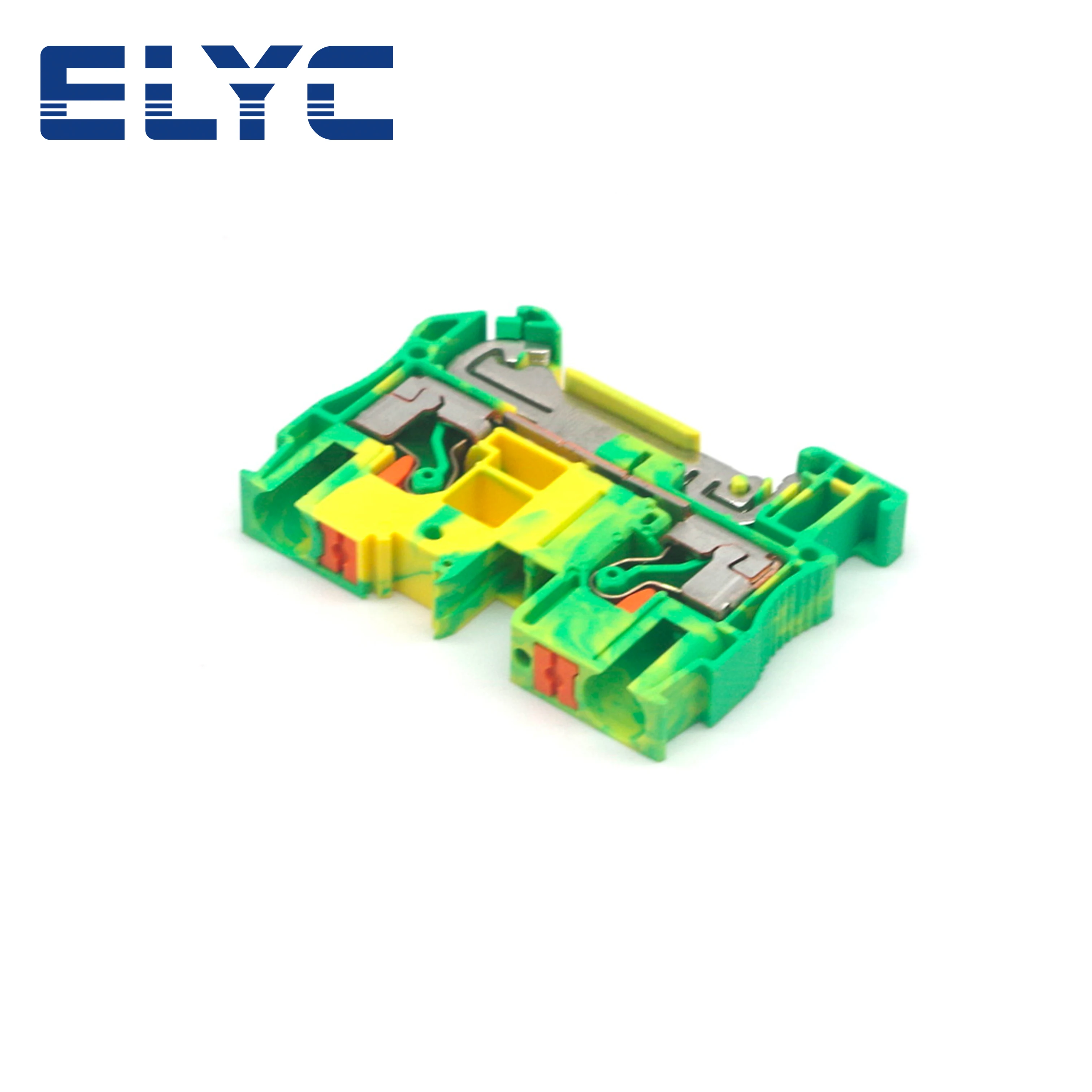 10Pcs PT6-PE Push-in Ground Feed-Through Protective Earth Strip Plug Wire Electrical Connector Din Rail Terminal Block PT 6-PE