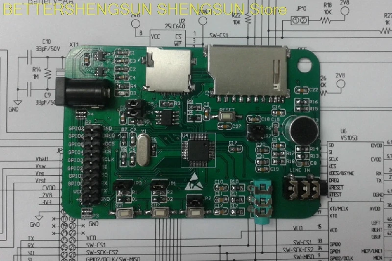 Free shipping   VS1053 module / independent working VS1053 module /HI-FI player