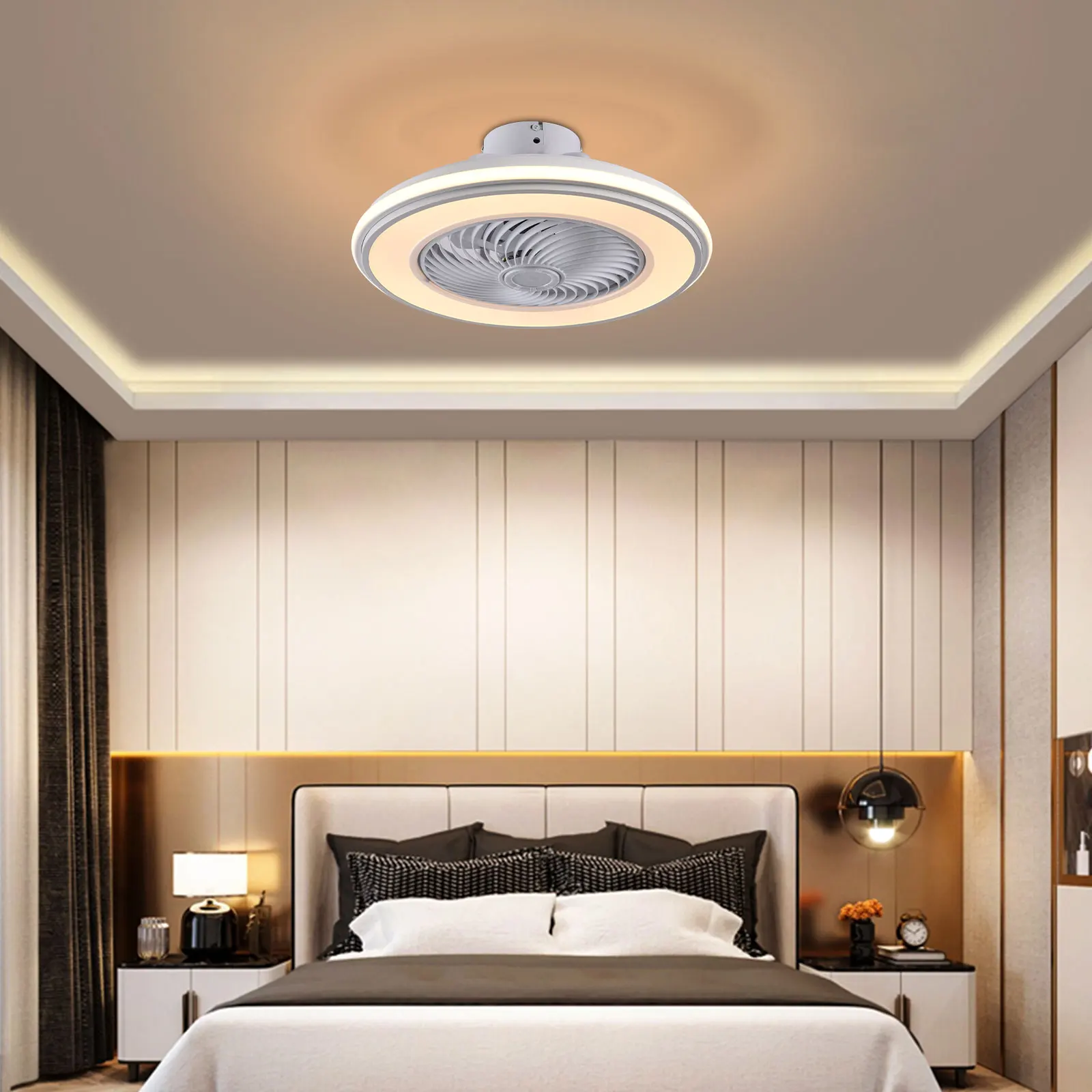 Modern Led Ceiling Fans With Light Enclosed 20 Inch Ceiling Lamp With Fan Remote Control for Living Room Decor LED Lighting