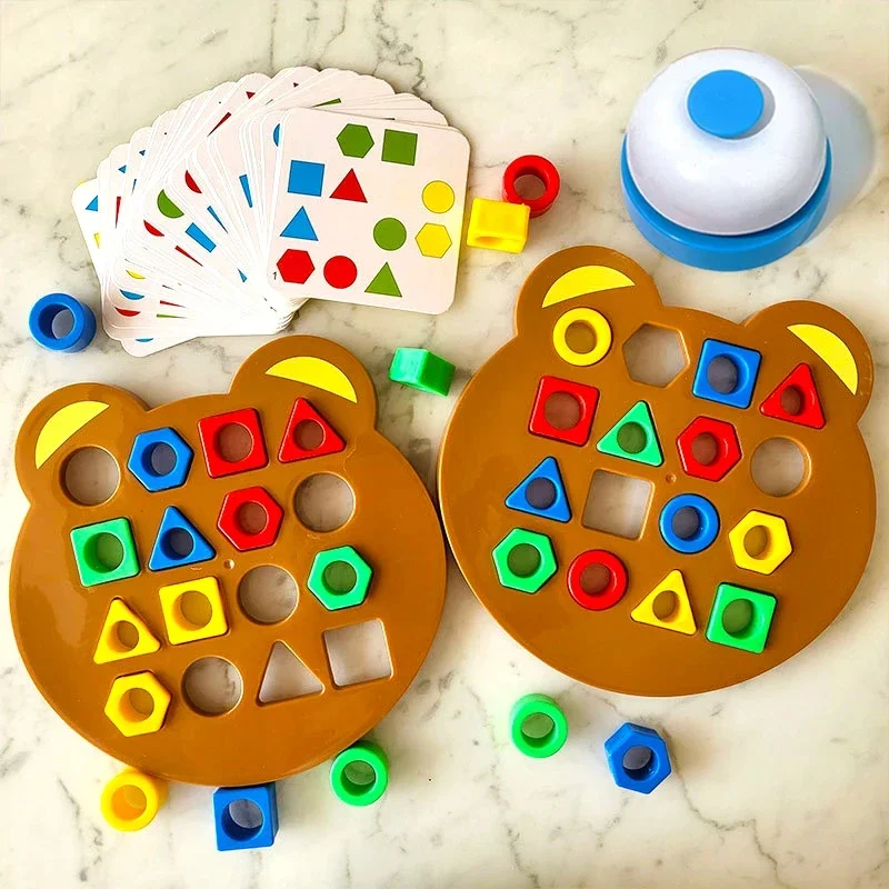 Montessori Educational 3D Puzzle Game for Color Matching and Geometric Shape Learning Jigsaw Interaction Toys For Kids