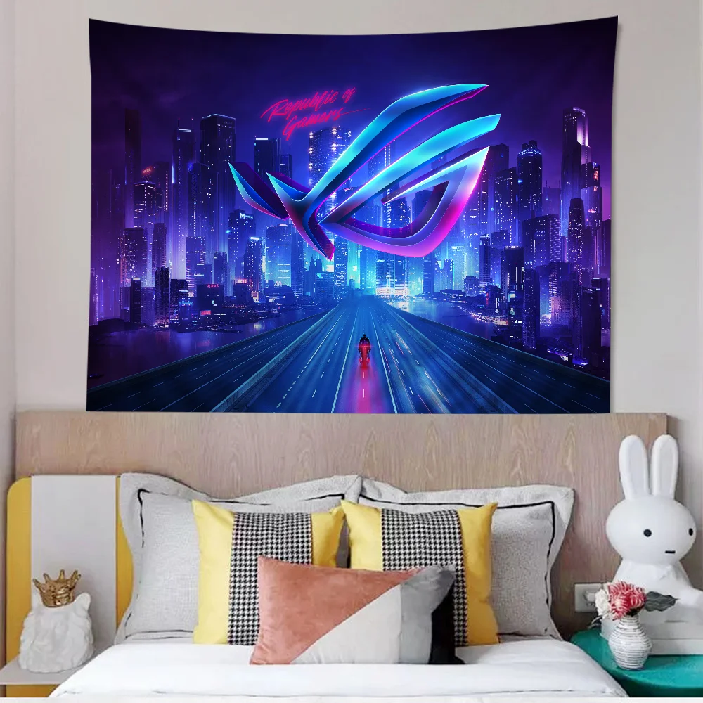 ASUS ROG Republic of Gamers Logo Cartoon Tapestry Bohemian Wall Tapestries Mandala Home Decor