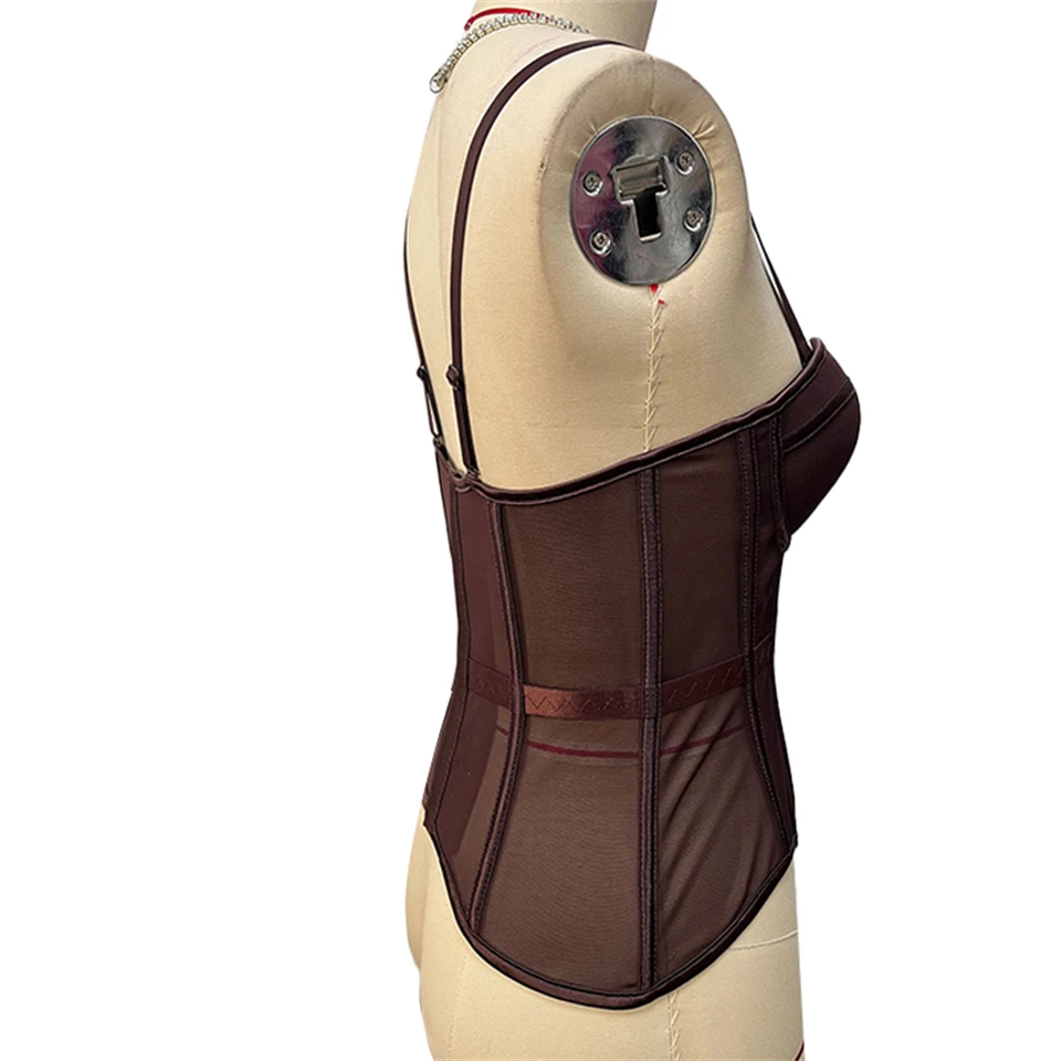 Becirzet Elegantes Formgebendes Sexy Spitzenkorsett Damen-Bustier Taillentrainer Schlankes Crop-Top Körperformer Mehrfarbiger Fischgräten-BH – Detail 17