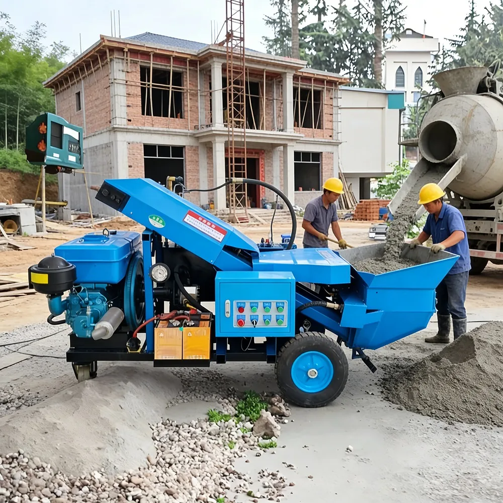 Industrial Trailer Mounted Concrete Pump For Foundation Work High Pressure Hydraulic System For Smooth Pumping