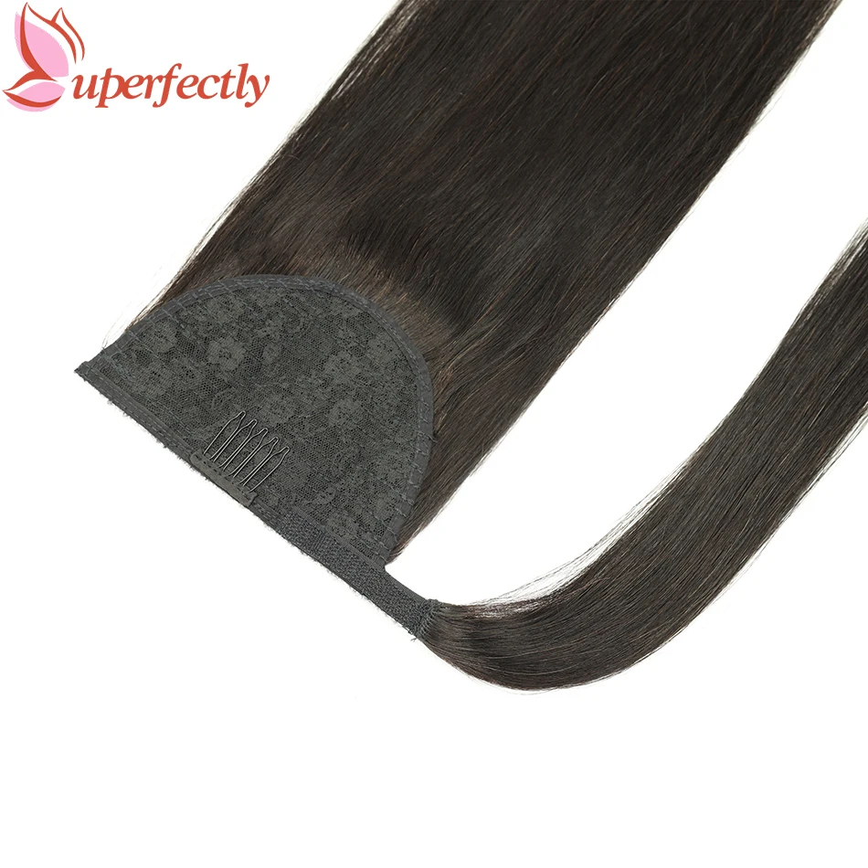 140g/160g Thick Straight Ponytail Clips in Remy Brazilian Human Hair Extension Wrap Around Full Head Wear Hairpieces Horsetail