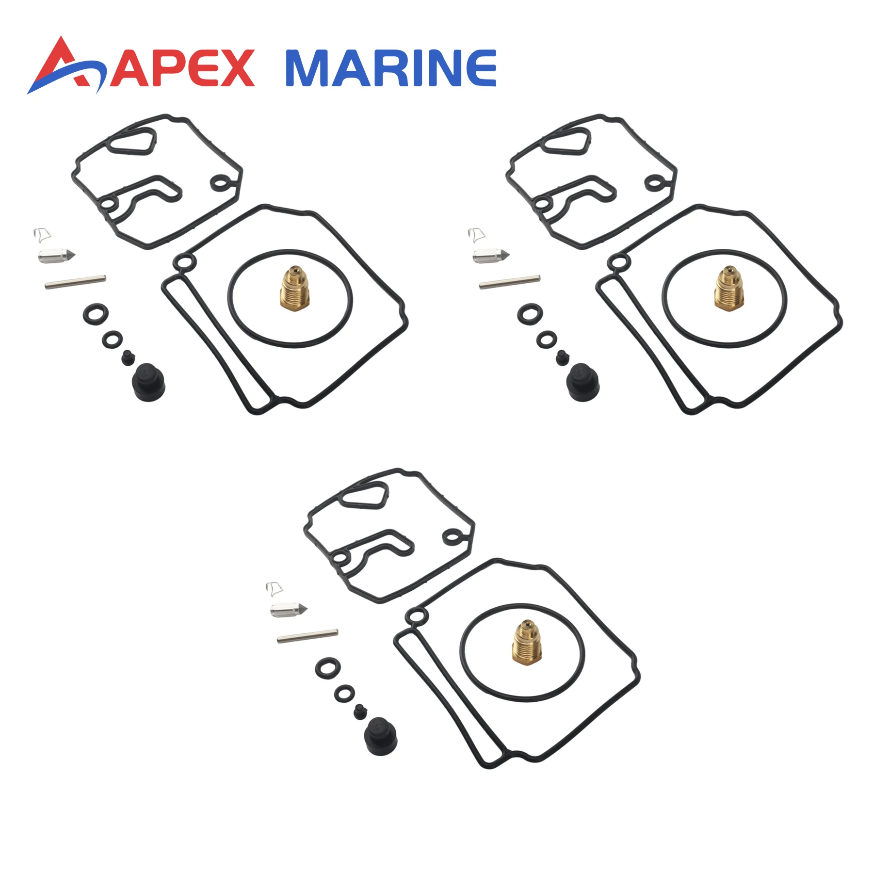 3 Pcs 6H1-W0093- 01 02 Carburetor Rebuild Set for Outboard Yamaha 2-Stroke 75 80 85 90 HP Boat Engine Parts Replacement view 6