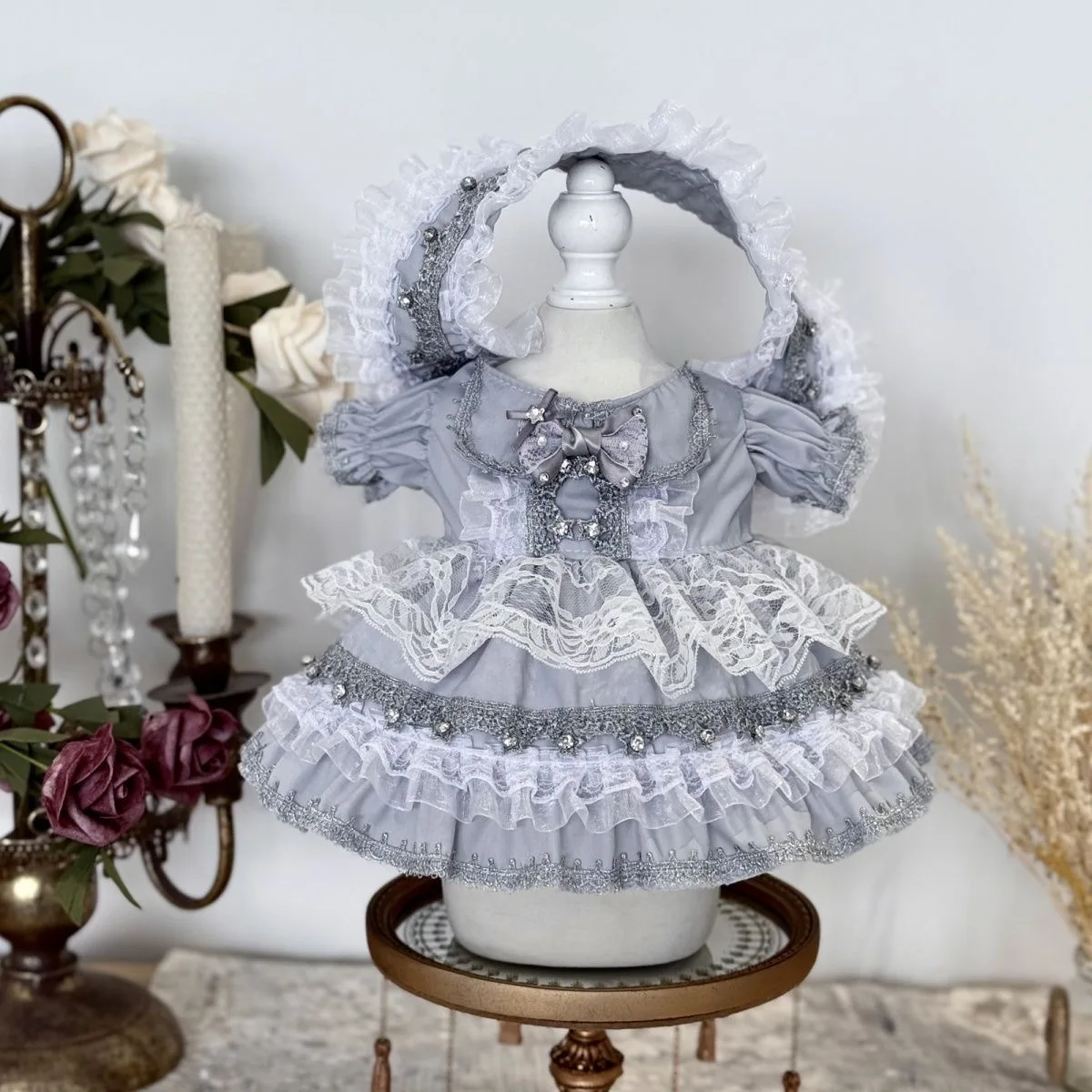 10 سنتيمتر 15 سنتيمتر 20 سنتيمتر 40 سنتيمتر ملابس دمى القطن ، فستان رمادي 50-55 سنتيمتر تولد من جديد دمية فستان مع شحن مجاني