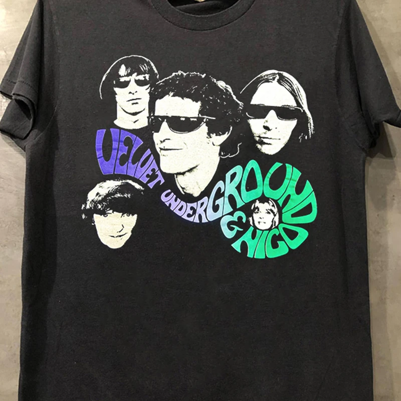 Velvet Underground Band Rock Short Sleeve T-Shirt Trendy Brand Small Collar Half Sleeve Cotton Youth Popular Summer Casual Tee