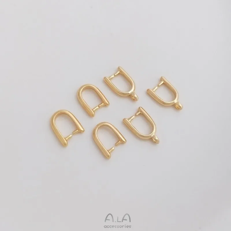 14K Gold Color U-Shaped Melon Seed Buckle Clip Claw Buckle Pendant Clasp Handmade DIY Necklace Pendant Accessories