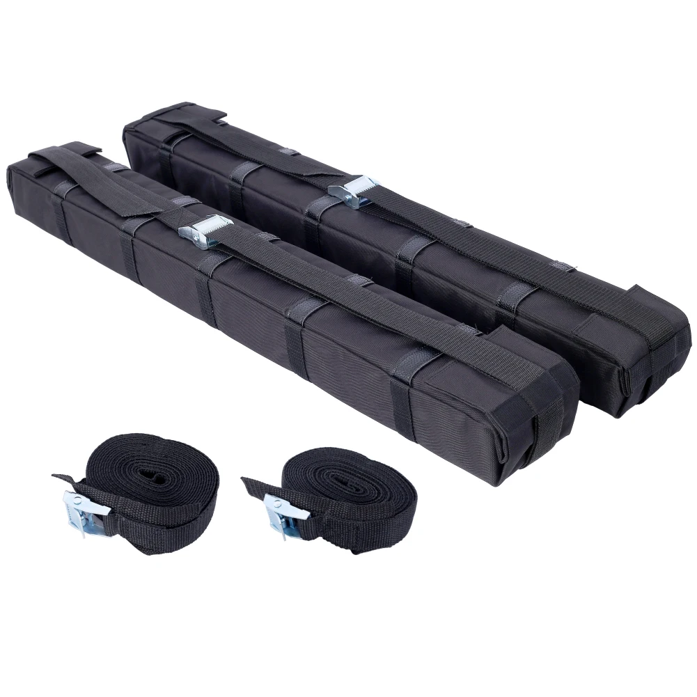 Kayak Roof Rack Pads With Universal Car Soft Roof Rack, Tie Down Rope, Quick Loop Strap And Storage Bag For Canoe, Outdoor