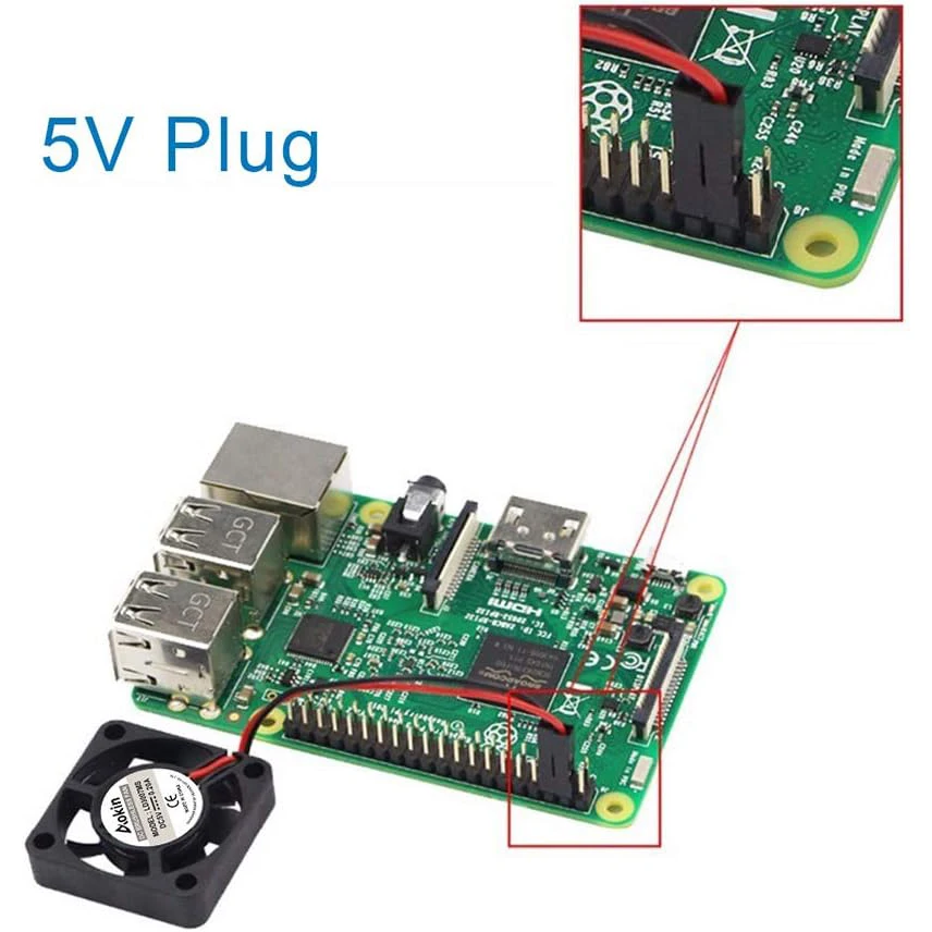 4 sztuki wentylatora 3007 do Raspberry Pi 5 30x30x7mm Wentylator chłodnicy Pi Bezszczotkowy wentylator chłodzący 30MM 1.18in 3.3V 5V DC Cichy