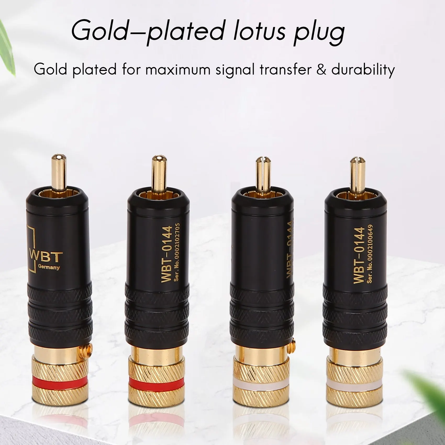 

B24B 4Pcs Rca Locking Plugs Audio Video Connectors