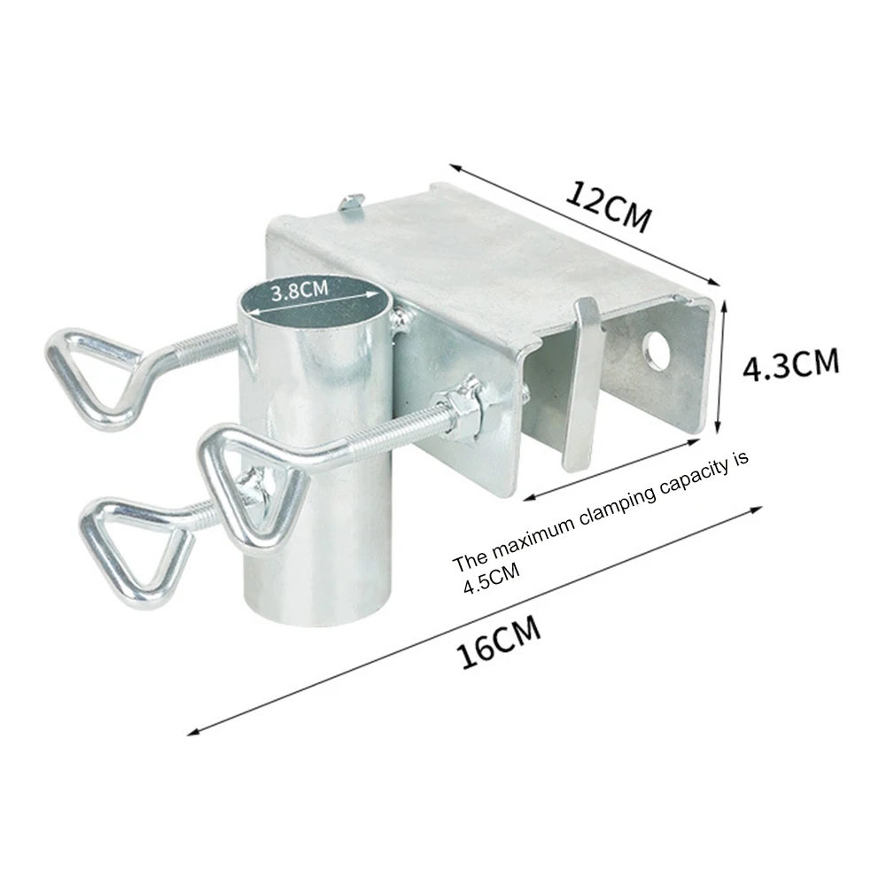 1PCS Adjustable Umbrella Clamp Bracket Shock-proof Parasol Fixing Clip Outdoor For 0-1.46 Inch Umbrella Poles Metal Tool
