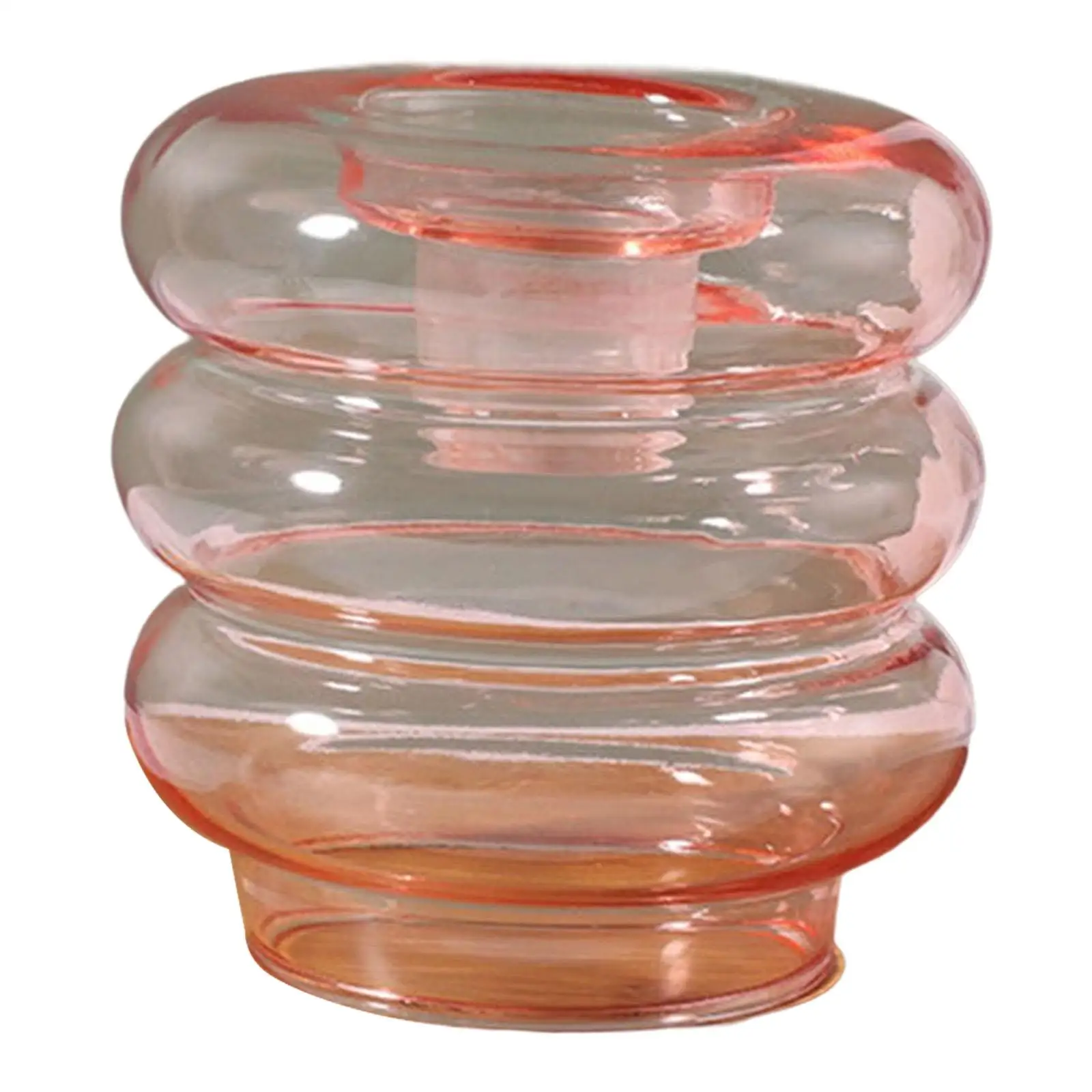 Glass Candle Holder, Modern Candlelight Ornament Doughnut Candlestick for