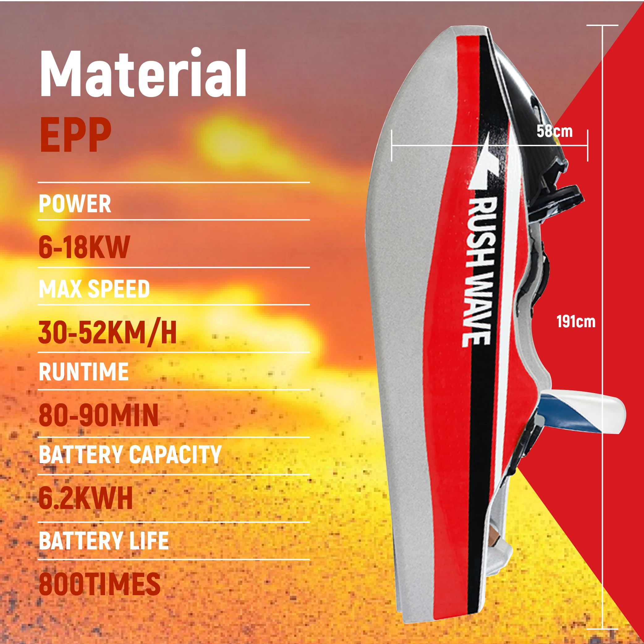 High-Speed Rush Wave Electric Karting Boat For Water Entertainment Convenient Full Power Surfing