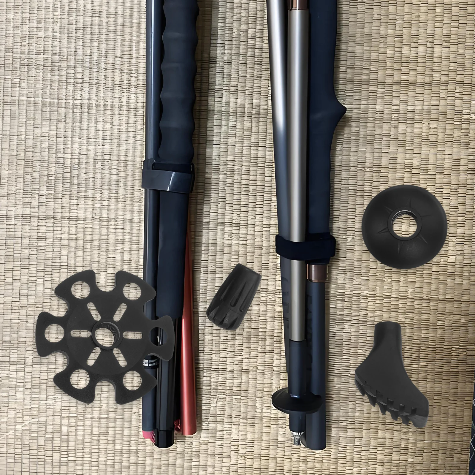 

8Sets Trekking Pole Accessories Hiking Sticks Rubber Tips End Caps Protectors Universal Fit Black Rubber Ends for Walking Poles