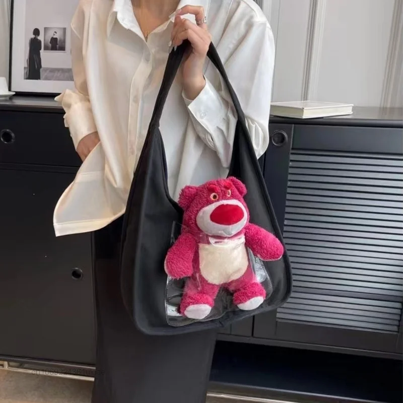 Disney Lotso Cartoon Cute Women Tote Bag 2023 New Fashion Versatile Large Capacity Canvas Bag Y2k Sweet Girl Luxury Shoulder Bag