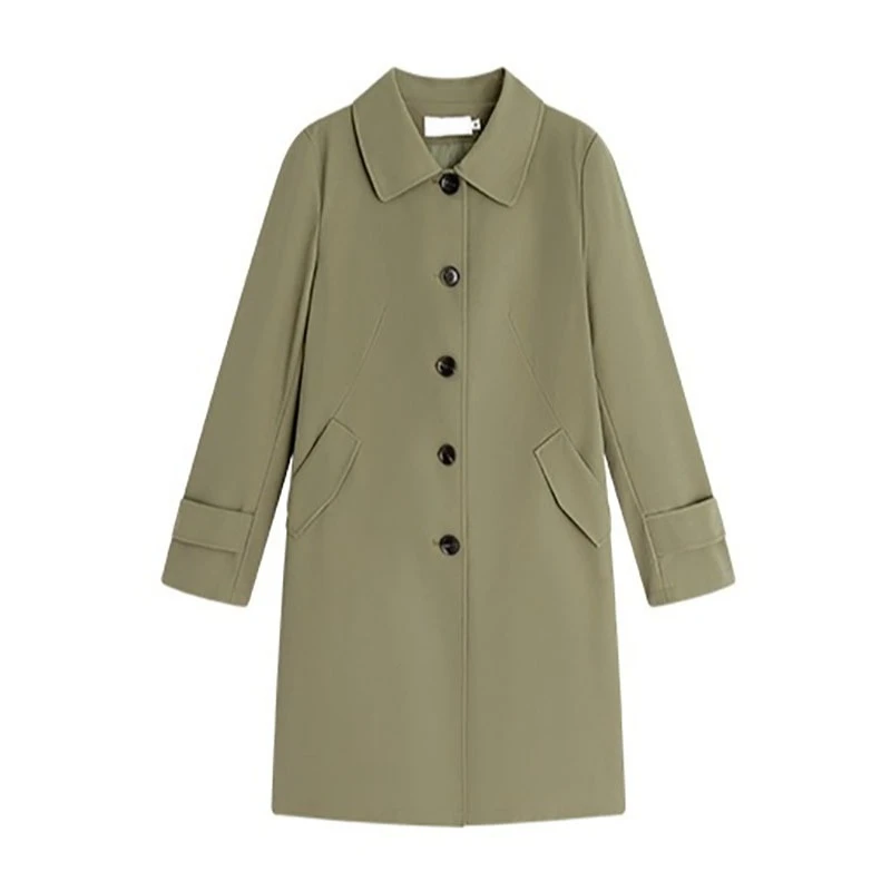 High-end Women Trench Coat 2026 Spring Autumn New Korean Solid Color Single-breasted Mid Long Tooling Coat Female Windbreakers