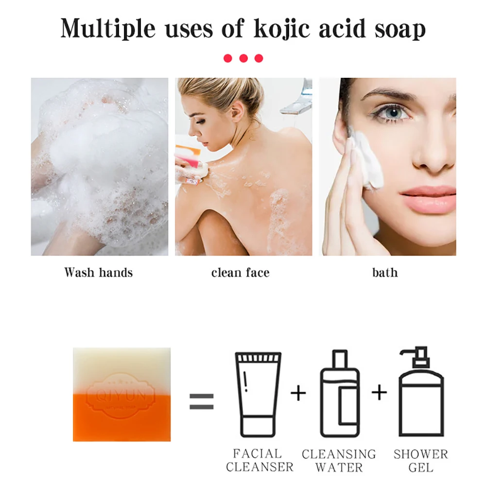 Kojic Acid Soap Handmade Whitening Soap Skin Lightening Whitening Soap Skin Care Deep Cleaning Brighten Skin 100g