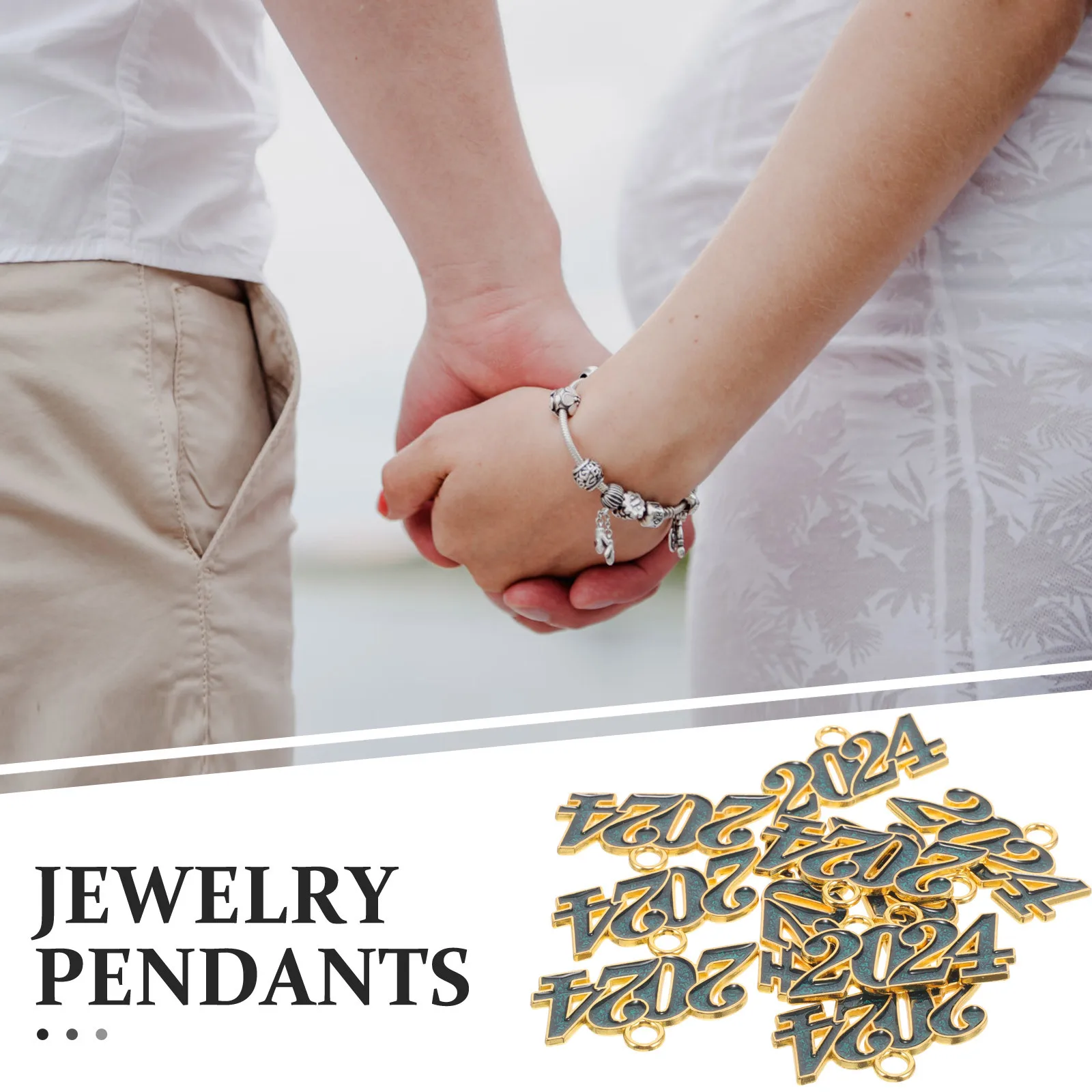 

10Pcs Vintage Pendant Charms 2024 DIY Number Charms for Necklace Bracelet Jewelry Making Graduation Gift Crafts