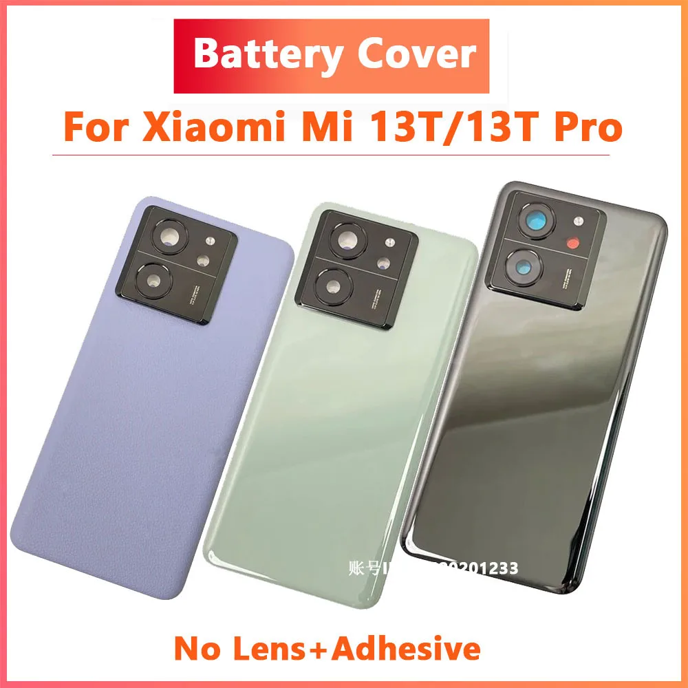 

For Xiaomi 13T 13T Pro Original Rear Battery Cover Housing Door Back Glass Lid Chassis + Camera Lens Smartphone Repair Parts