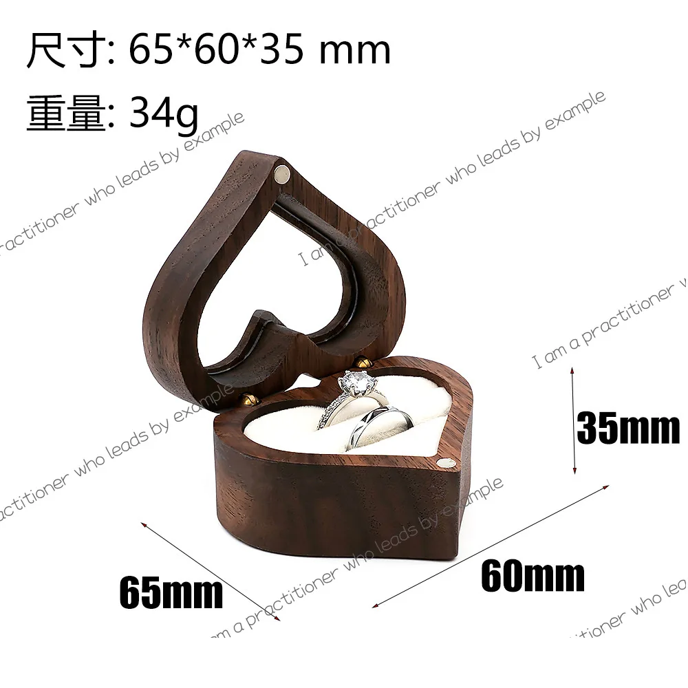 Wood Love Ring Box Jewelry Storage Packaging Wedding Memorial Valentine's Day Gift Engraving Name ETSY Handmade Products