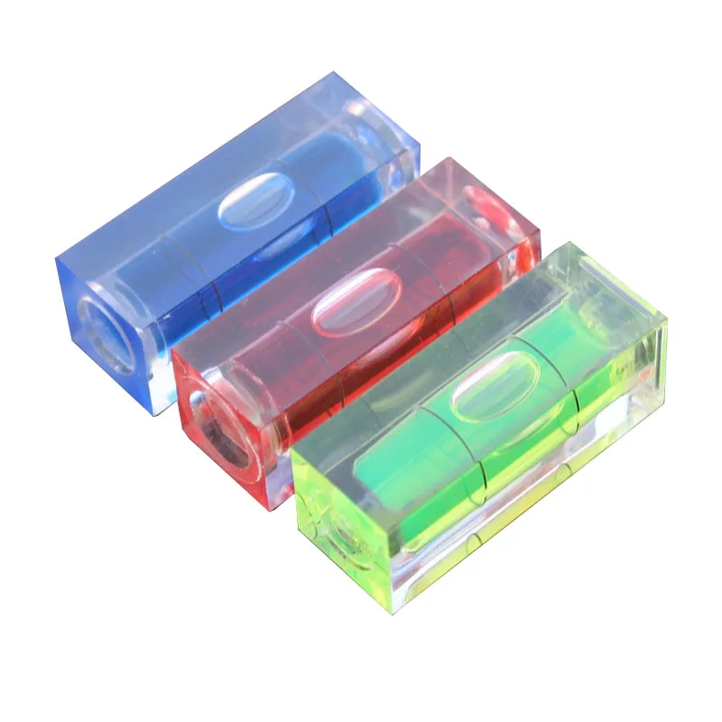 100pcs QASE 15*15*40mm Square Column Level spirit level bubble Water level indicator Tool Color Green Blue Red