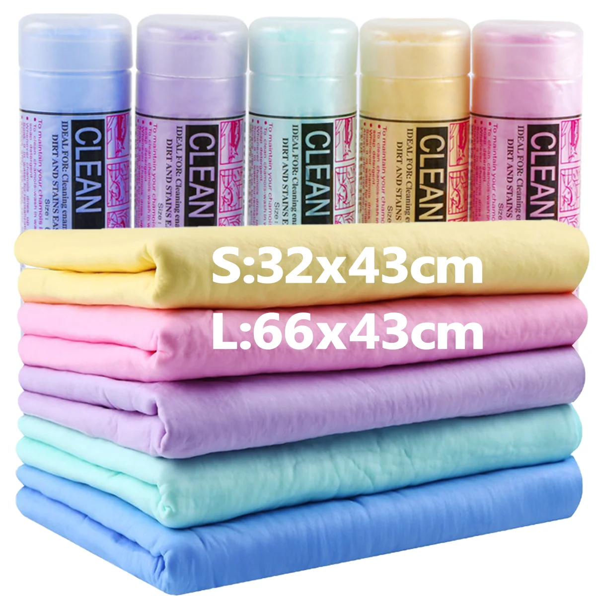Super Absorbent Car Wash Towel Household Multifunctional Cleaning Towels PVA Chamois Towel Barrel Mounted Care Towel for Car Pet