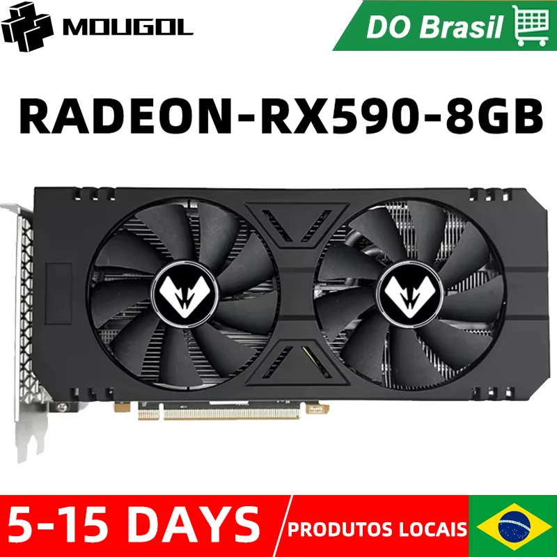 

MOUGOL Original AMD Radeon RX590 8GB Gaming Graphics Card GDDR5 256bit PCI Express 3.0 ×16 8Pin GPU For Desktop Gaming Computers