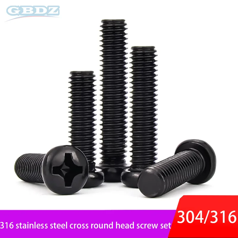 

304 Stainless Steel Screw Nut Washer Set M3m4m5 Cross Round Head Switch Screw Corrosion-Resistant Universal Fastener