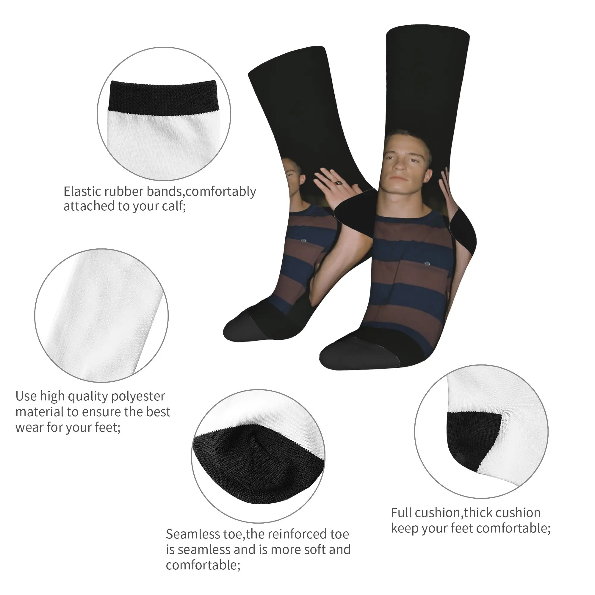 Meias masculinas rafe camerons drew starkeys meias de inverno elegantes quentes meias macias impressas skate meias antiderrapantes