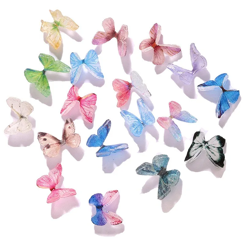 50/100pcs Tiny Mix Butterflies Miniature-Fairy Garden Ornament Micro Landscape DIY Crafts Decoration 3D Nail Tile Accessories