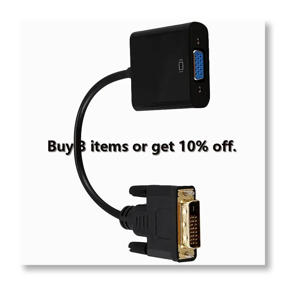 ✤DVI to VGA Adapter Cable 1080P DVI-D to VGA Cable 24+1 25 Pin DVI Male to 15 Pin VGA Female Video Converter for PC Display