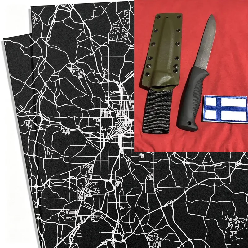 12 Colors Road Map Pattern Knife Sheath Scabbard Holsters DIY Making Material Plate KYDEX Thermoplastic Board Thermoform Sheet