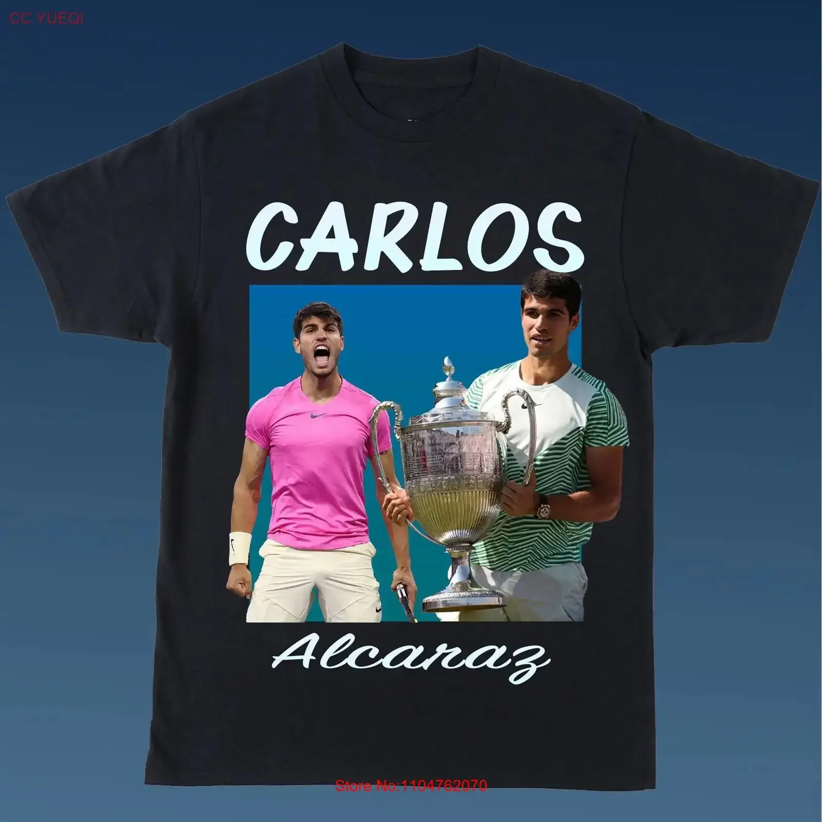 CARLOS ALCARAZ CARLITOS Tennis Cottonrulz Oversize White T shirt High Quality 100 Cotton Oversized Crewneck vintage Washed