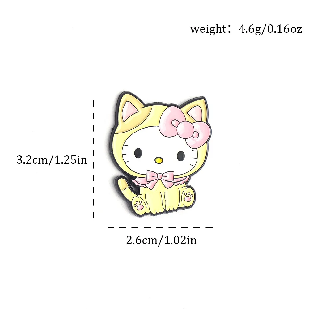 4Pcs/set Sanrio Hello Kitty, Kuromi, Miffy metal badges, clothing accessories, holiday gifts image 5