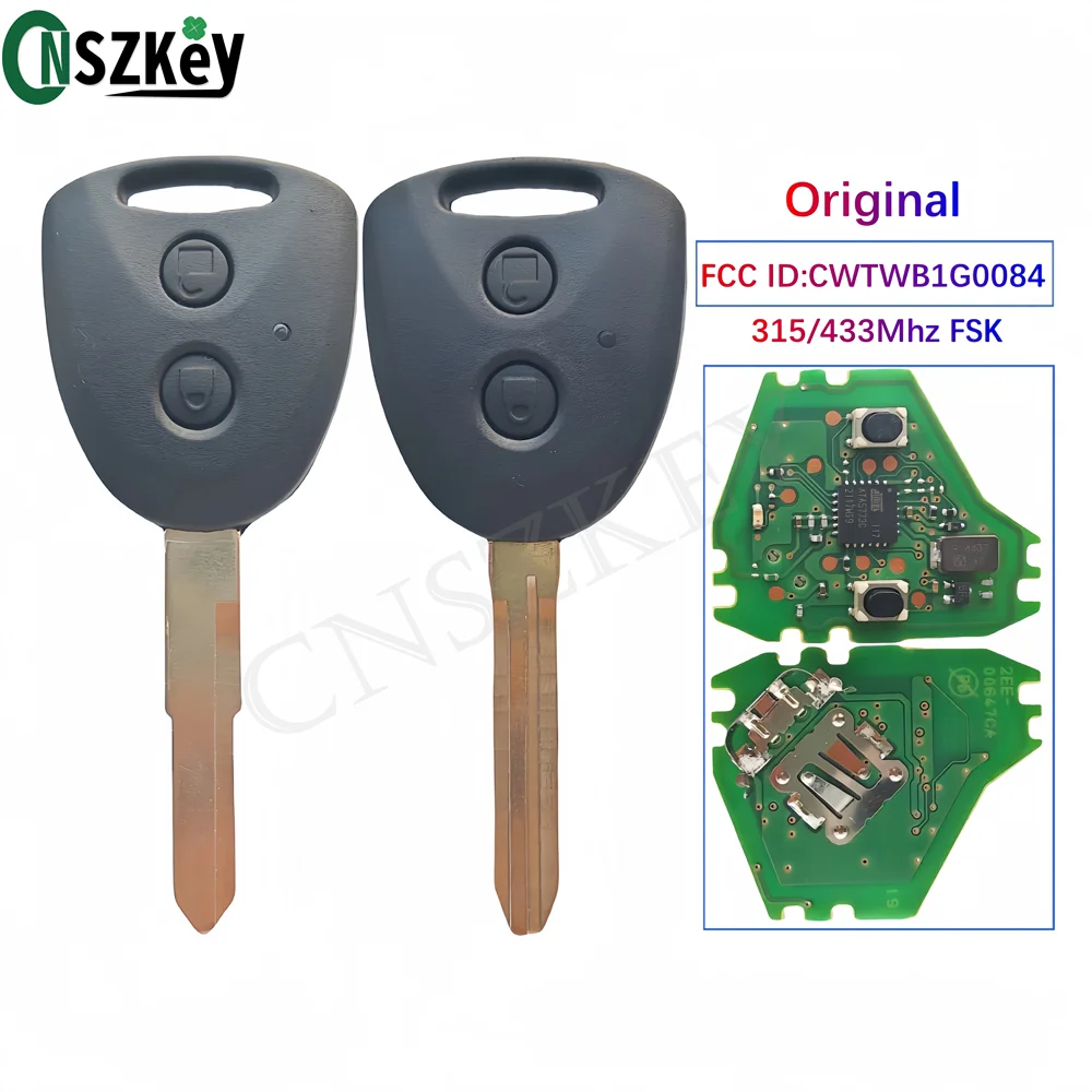 CNSZKEY FCC ID:CWTWB1G0084 OEM Remote Control 315/433Mhz FSK 2 Buttons For 2016-2018 AVANZA Remote Car Key FOB With Logo