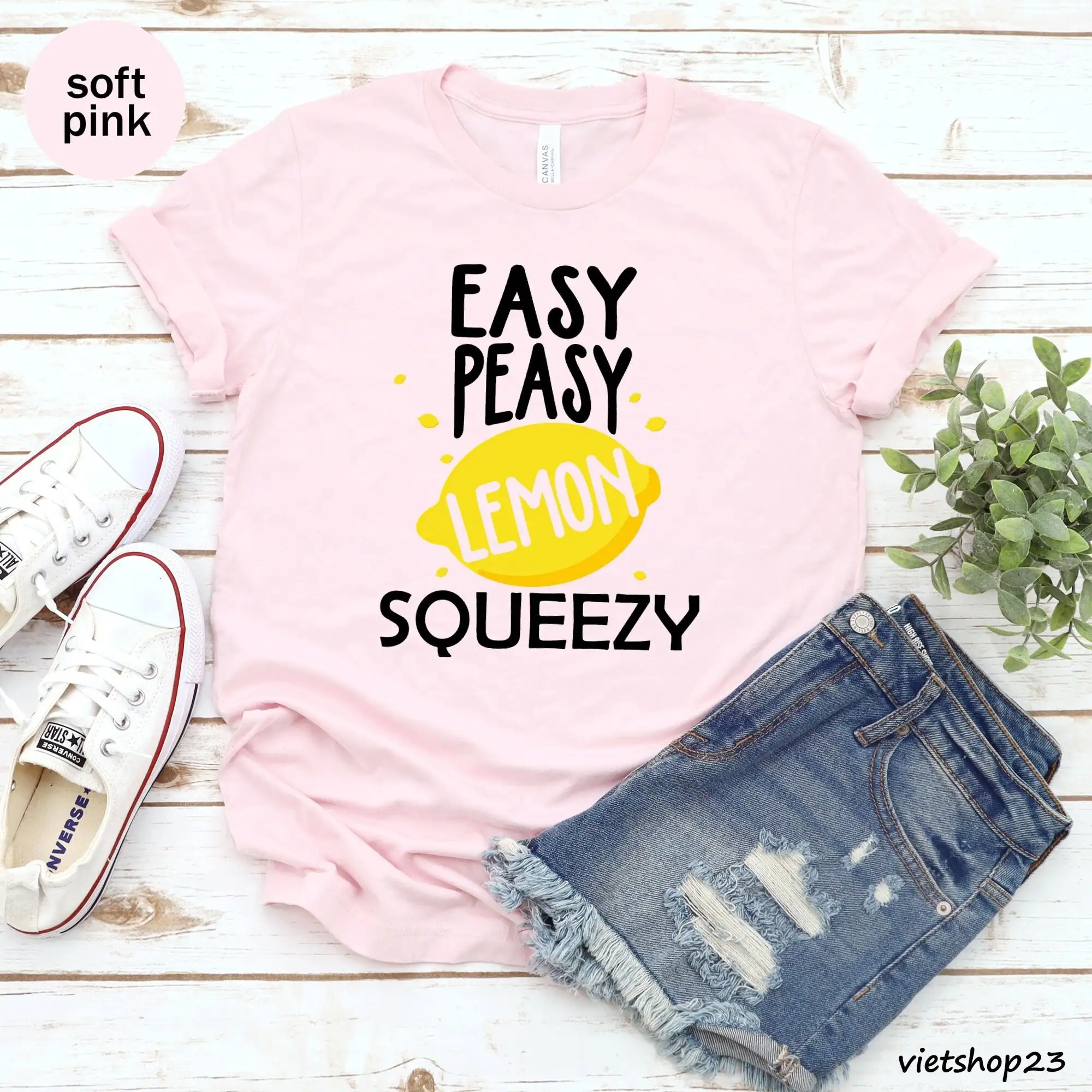 Easy Peasy Lemon Squeezy Unisex T-shirt, Summer Tee, Lemonade Shirt, Women T-Shirt, Cute Shirt, Vacay Tee, Beach Tee