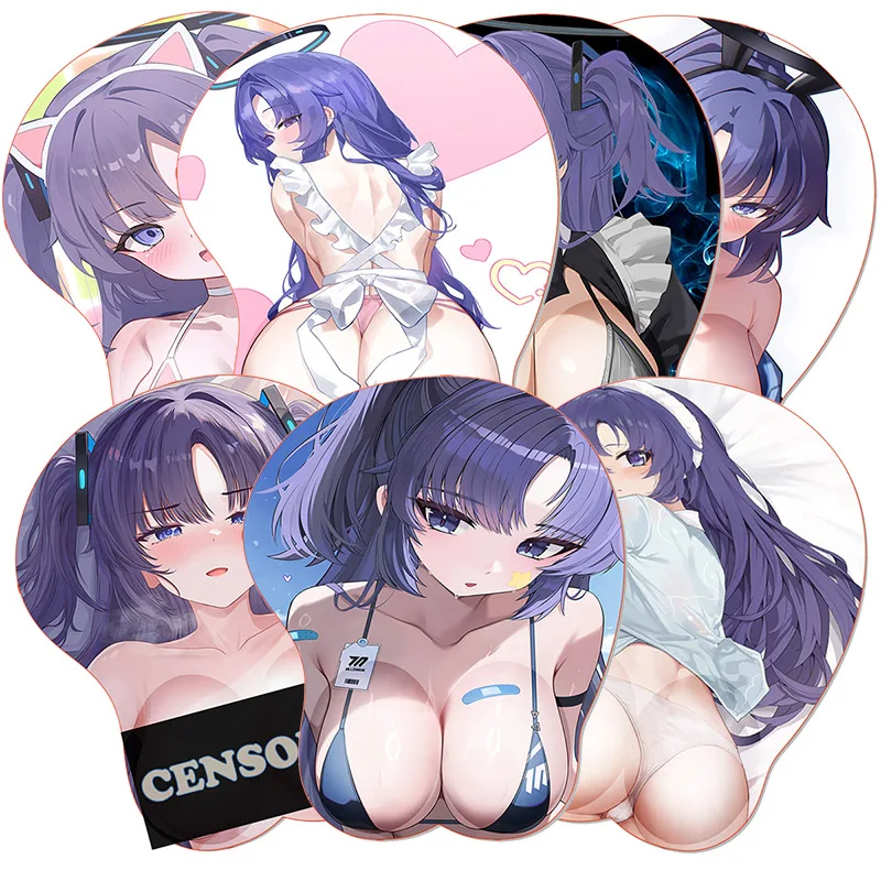 

Cute OPPAI Mouse Pad B_Blue A_Archive Flowery Yuuka Mousepad Anime Silicone 3D Wrist Rest MousePad Sexy Hentai Mouse Mat