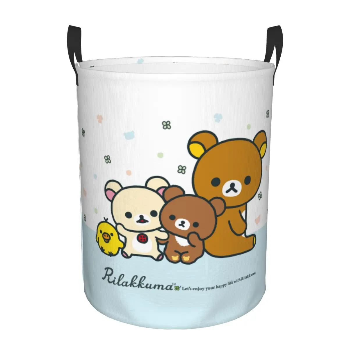 Customized Cartoon Anime Rilakkuma Bear Laundry Hamper Large Storage Basket Girls Boys Toy Organizer