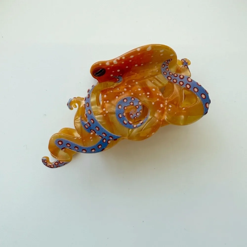 

Sweet Acetic Acid Hair Claw Bead Acrylic Oyster Shark Clip Ocean Series Seaside Vacation Headwear Squid Hair Claw Gifts