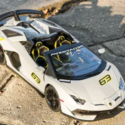 1:24 Lamborghini Aventador SVJ 63 Alloy Model High Simulation Diecast Metal Toy Vehicles Car Model Sound and Light Children Gift