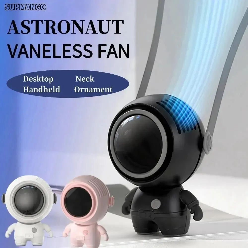 Portable Fan Astronaut Quiet Small USB Rechargeable Mini Neck Fan Student Dormitory Office Outdoor Fan Supply