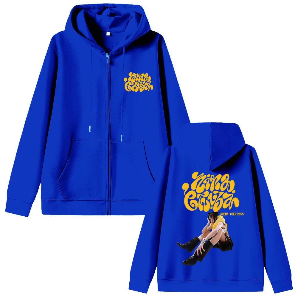 Rapero Nina Chuba Sudadera con capucha con cremallera Arena Tour 2025 chaqueta con cremallera hombres mujeres moda Hip Hop ropa de calle de gran tamaño abrigo Vintage para hombre