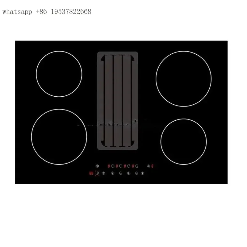 Energy Efficient 4 Burners Induction Hob with Downdraft Ventilation 220-240V 6800W Cooker Hood Kitchen Appliance