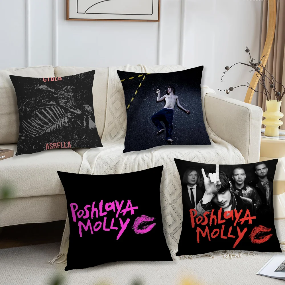 Poshlaya Molly Band Album cushion cover For Pillow Case Sofa Bedroom Living Room Office Bedside Table Backrest Printing Square