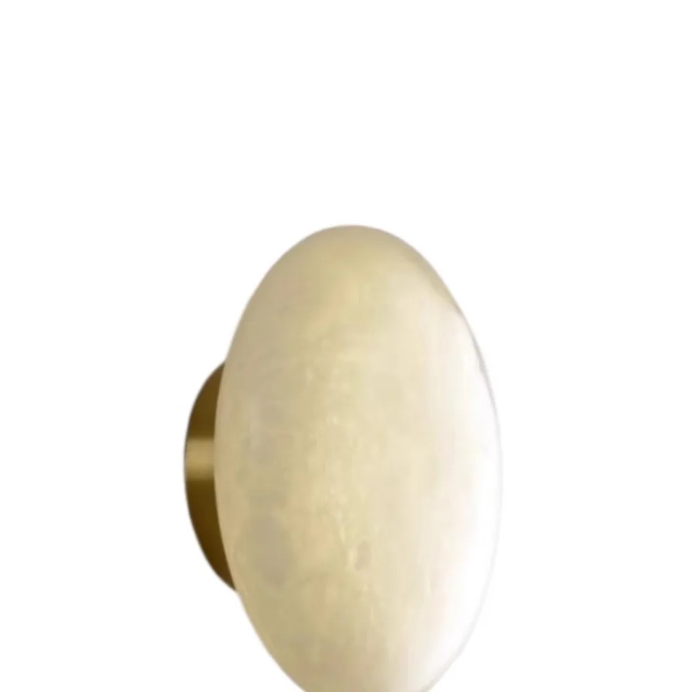 Natural marble wall lamp, light luxury villa hotel room background wall creative all-copper wall lamp