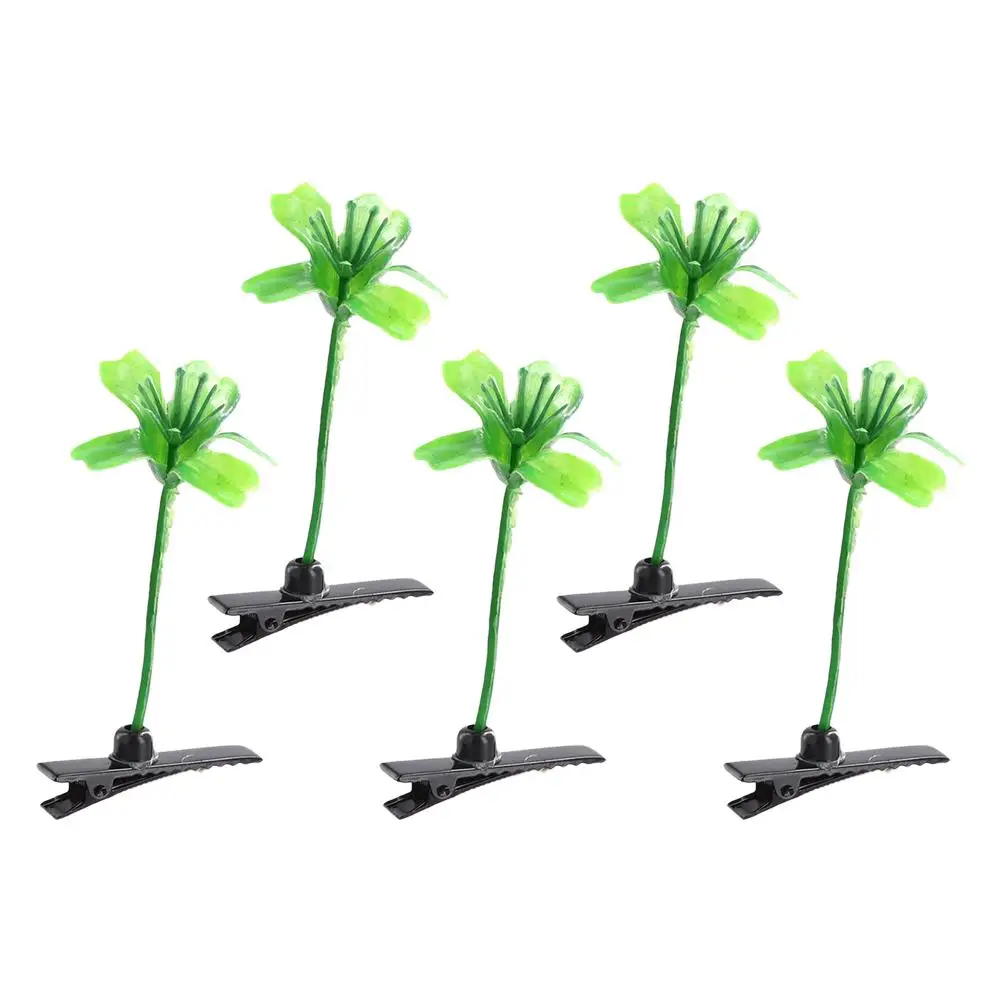 5pcs Grass Hair Clip Plant Bean Sprout Clip Cute Mushrooms Hairpin For Women Headwear Hair Korean Hair Accessories