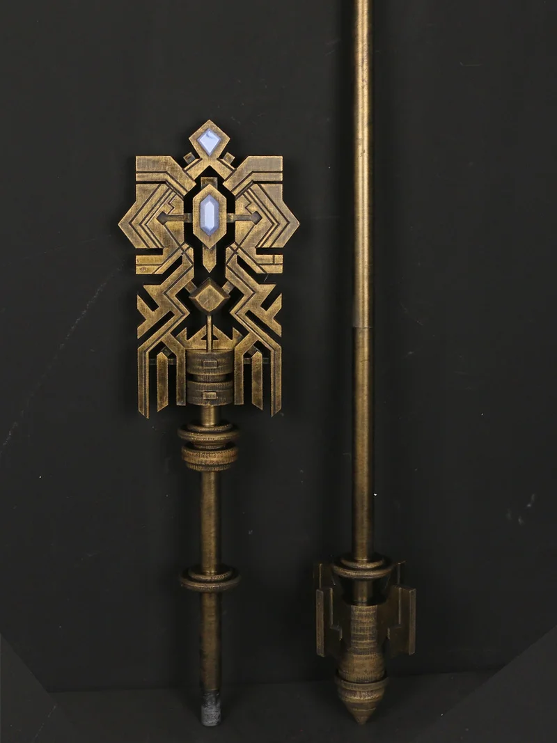 Game  FF14 Crystal Exarch Staff Hammer  Cosplay Replica  Halloween Carnival Hand Made Props PVC